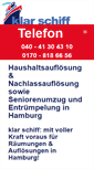 Mobile Screenshot of klarschiff-hamburg.de